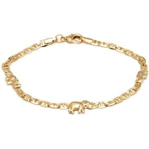 18k Gold Elephant Anklet Bracelet